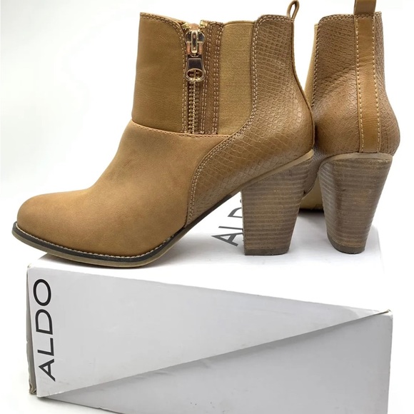 Women’s ALDO pull on ankle boots GYTHA cognac bronze SIZE 9 with original box. - Picture 1 of 12